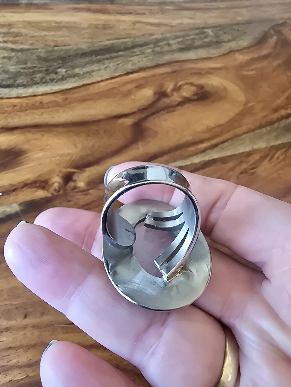 Discontinued Rose Quartz Oval Ring By Evil Pawn Jewelry - Picture 6 of 6